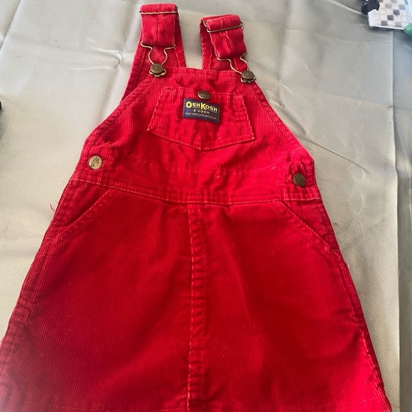 OshKosh B'gosh Red Kids Overalls Small - Picture 1 of 5